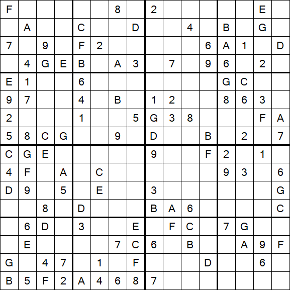 Sudoku 16x16 - Medium