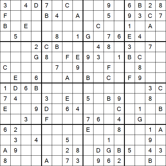 Sudoku 16x16 - Medio