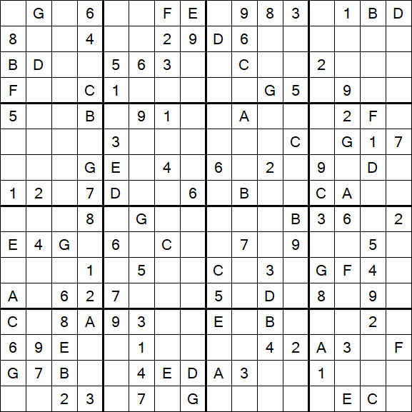 Sudoku 16x16 - Medio