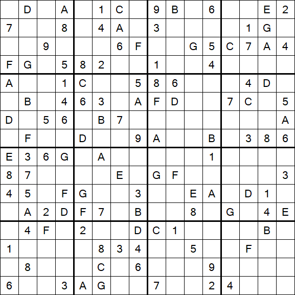 Sudoku 16x16 - Medio