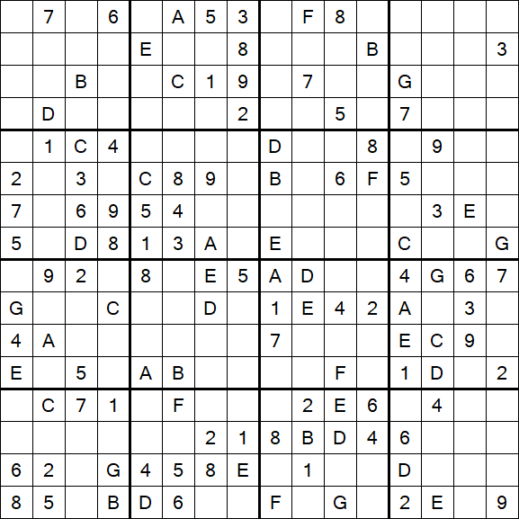Sudoku 16x16 - Medio