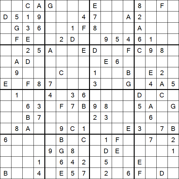 Sudoku 16x16 - Medio