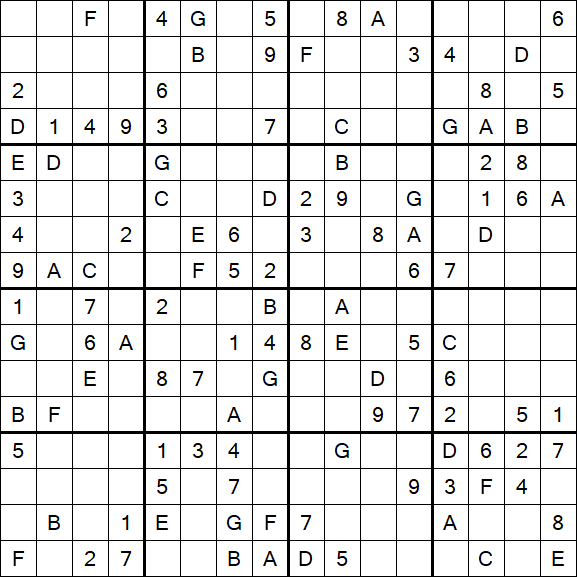 Sudoku 16x16 - Medio