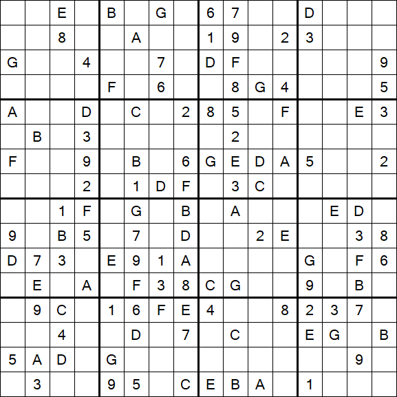 Sudoku 16x16 - Medio