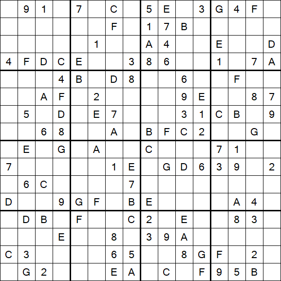Sudoku 16x16 - Medio