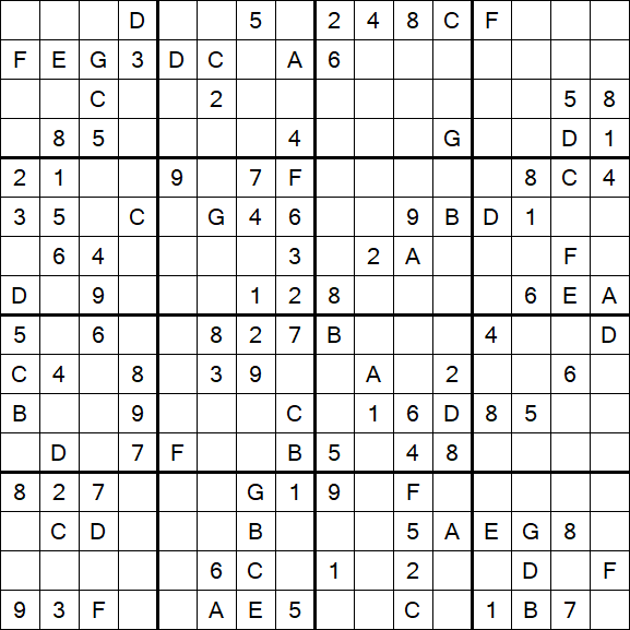 Sudoku 16x16 - Medio