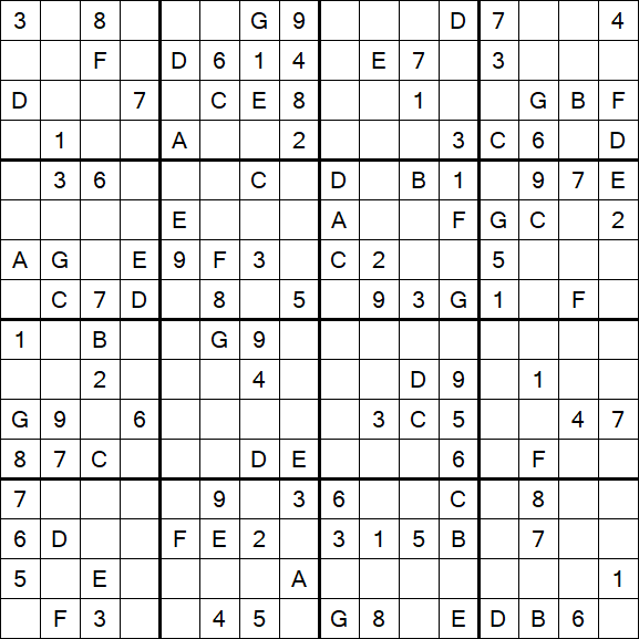 Sudoku 16x16 - Medio