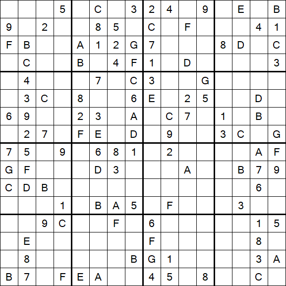 Sudoku 16x16 - Medio