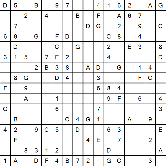 Sudoku 16x16 - Medio