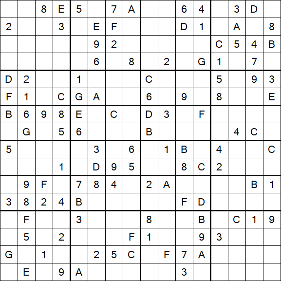 Sudoku 16x16 - Medio