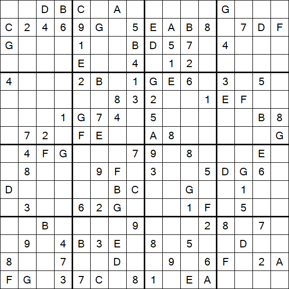 Sudoku 16x16 - Medium