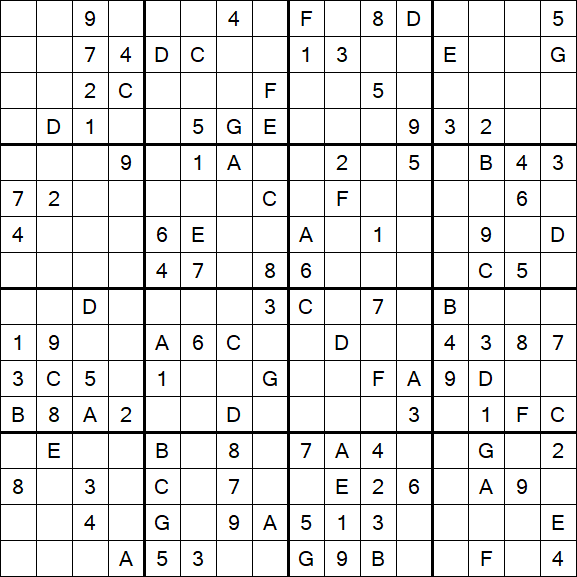 Sudoku 16x16 - Medium