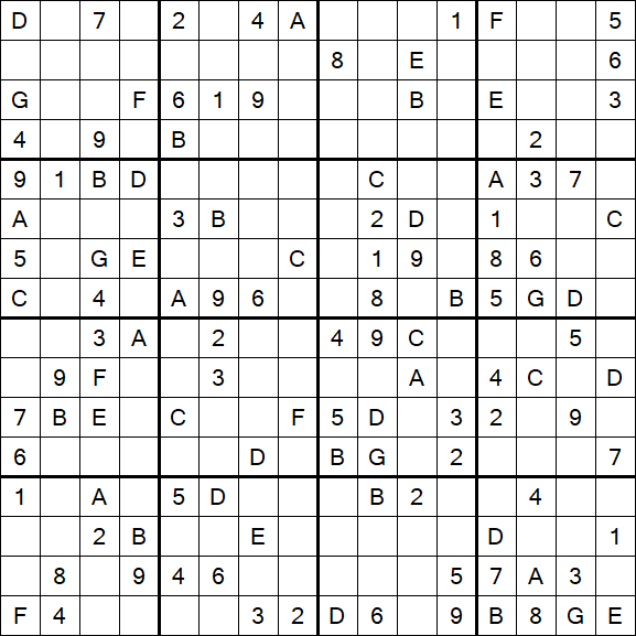 Sudoku 16x16 - Medium