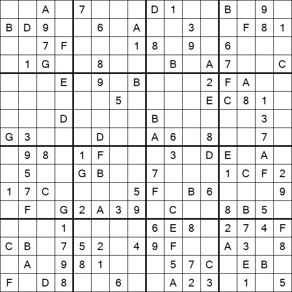 Sudoku 16x16 - Medium