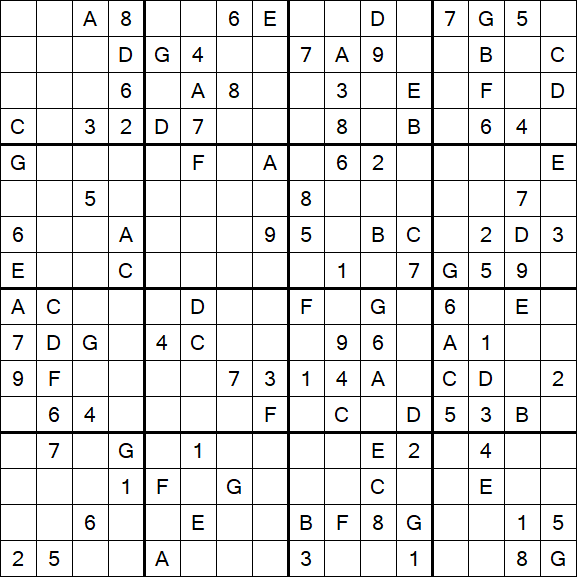 Sudoku 16x16 - Medium