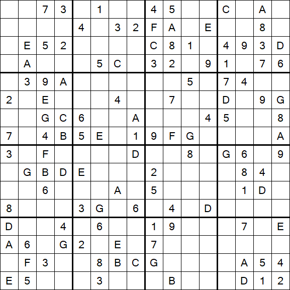 Sudoku 16x16 - Medium