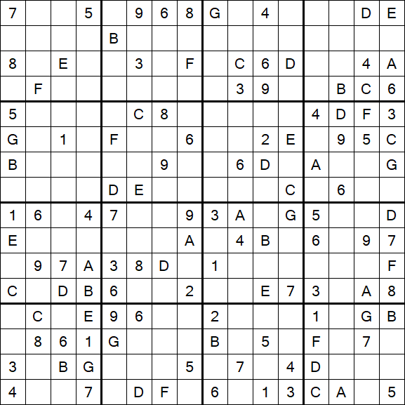 Sudoku 16x16 - Medium