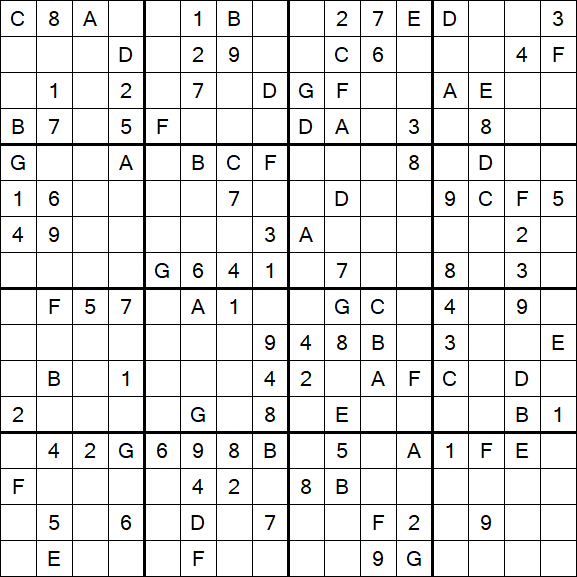 Sudoku 16x16 - Medium