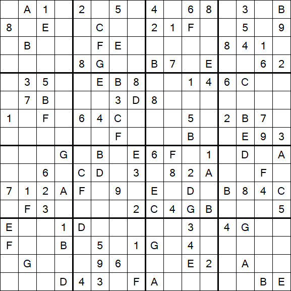 Sudoku 16x16 - Medium