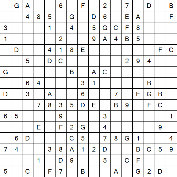 Sudoku 16x16 - Moyen