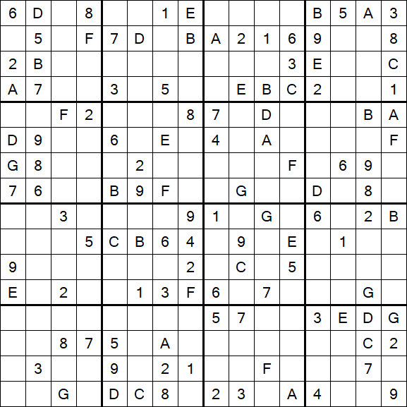 Sudoku 16x16 - Moyen