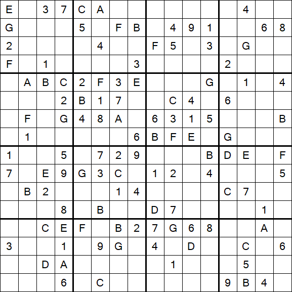 Sudoku 16x16 - Moyen