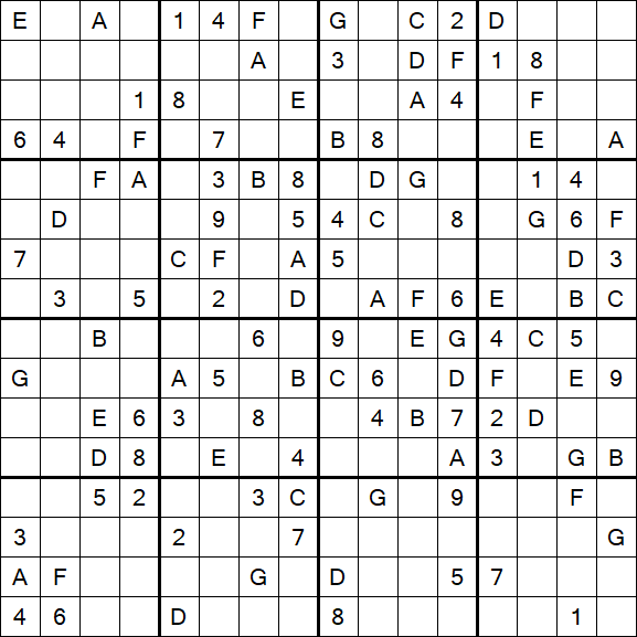 Sudoku 16x16 - Moyen