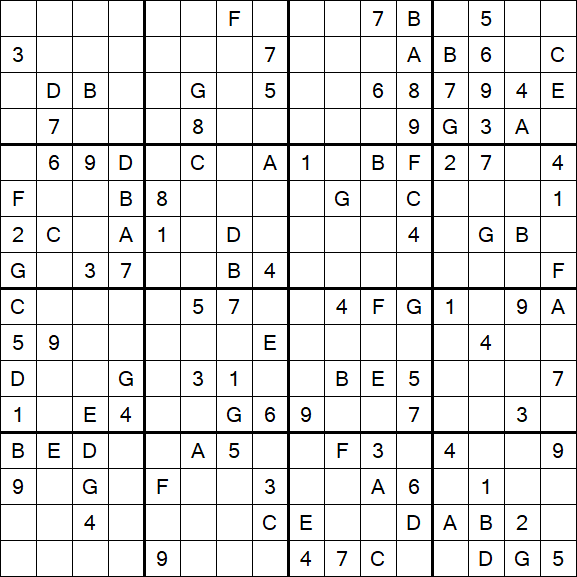 Sudoku 16x16 - Moyen