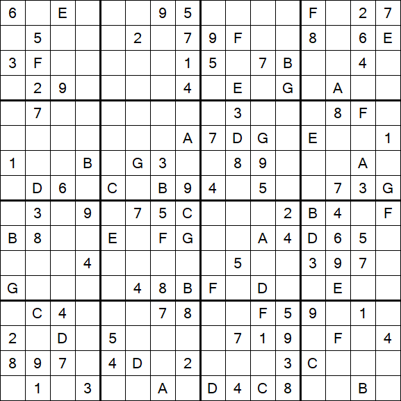 Sudoku 16x16 - Medium