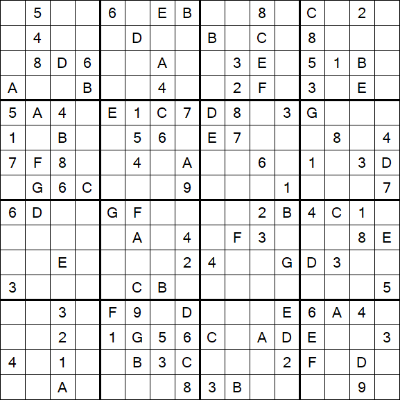 Sudoku 16x16 - Medium