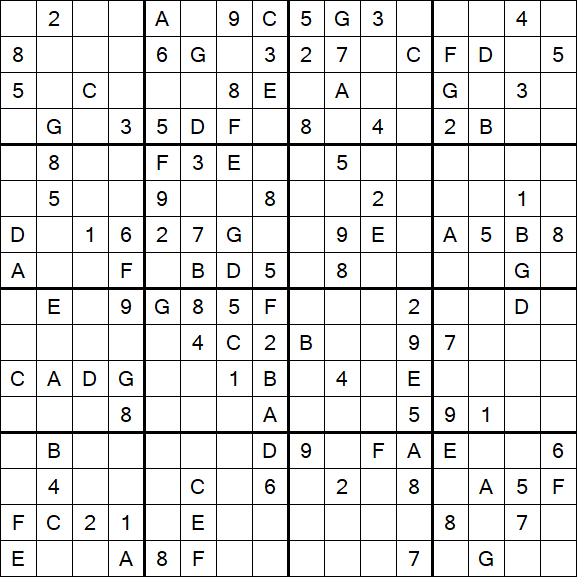 Sudoku 16x16 - Medium