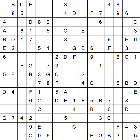 Sudoku 16x16 - Medium