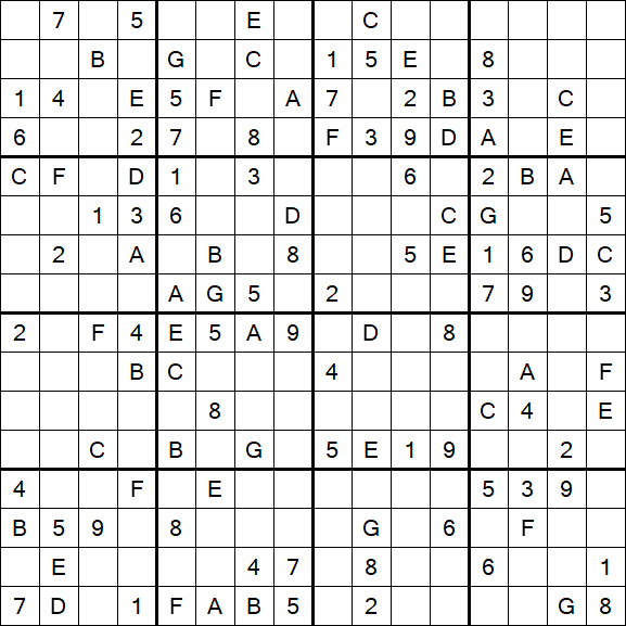 Sudoku 16x16 - Medium