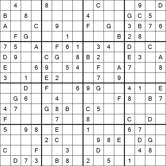 Sudoku 16x16 - Medium