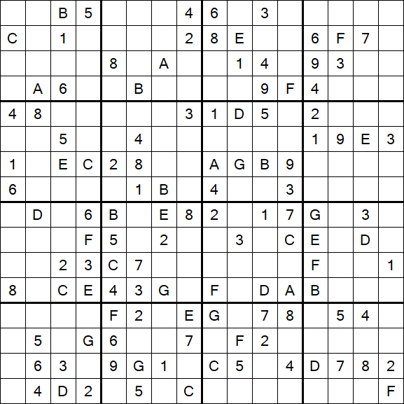 Sudoku 16x16 - Medium
