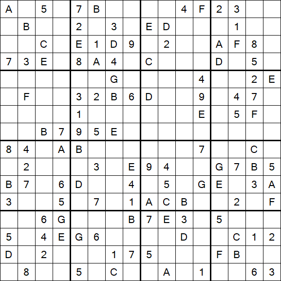 Sudoku 16x16 - Medium