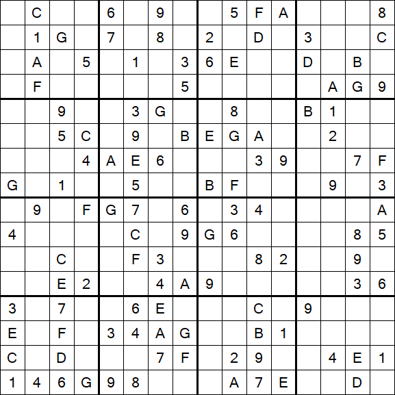 Sudoku 16x16 - Medium