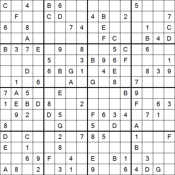 Sudoku 16x16 - Medium