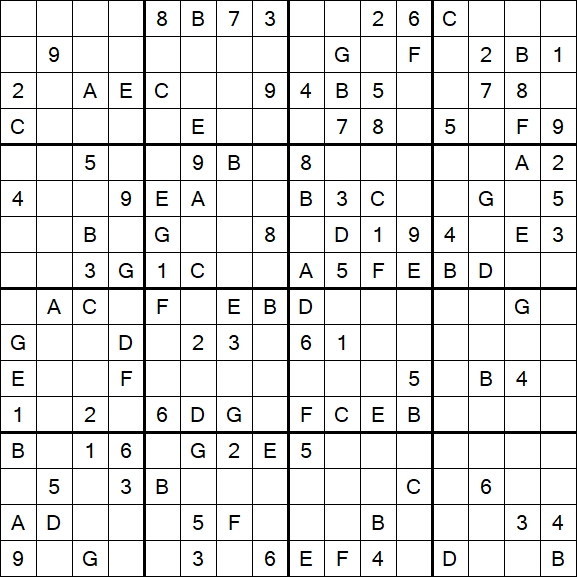 Sudoku 16x16 - Moyen