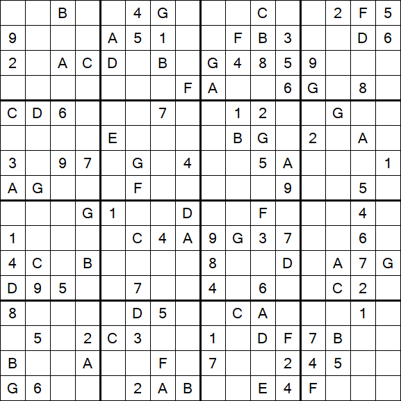 Sudoku 16x16 - Medio