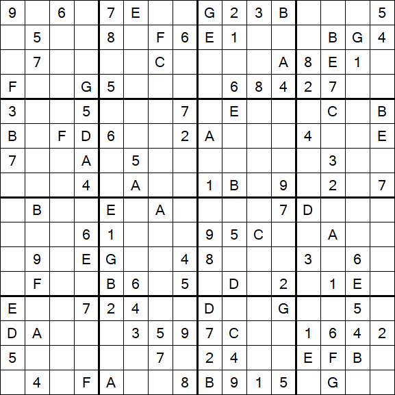 Sudoku 16x16 - Médio