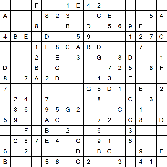 Sudoku 16x16 - Mittel