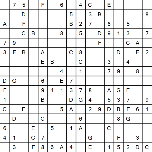 Sudoku 16x16 - Médio