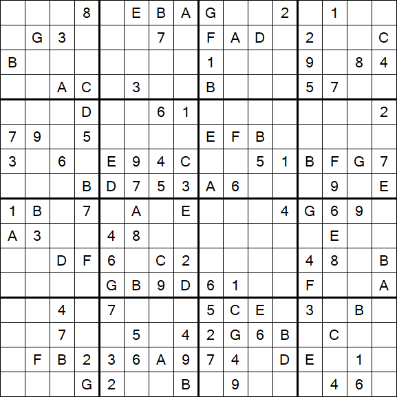 Sudoku 16x16 - Moyen