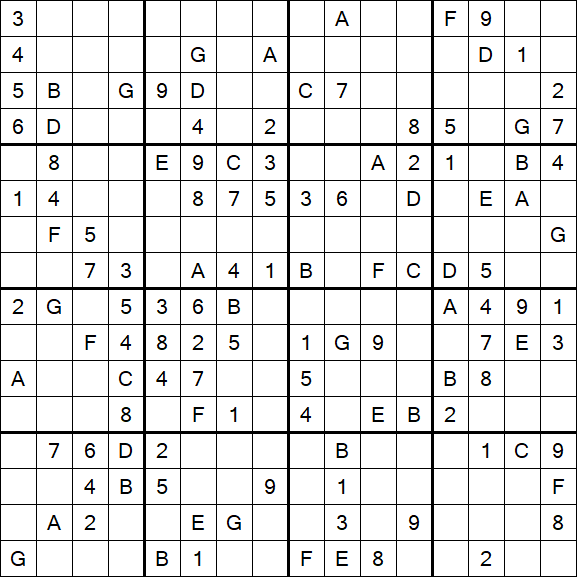 Sudoku 16x16 - Medio