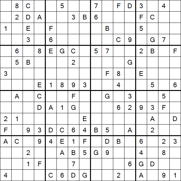 Sudoku 16x16 - Médio