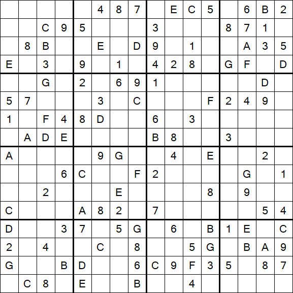 Sudoku 16x16 - Médio