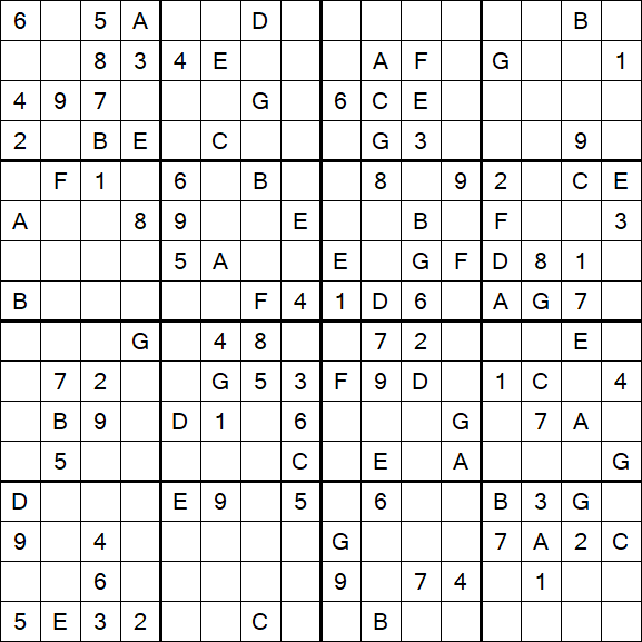 Sudoku 16x16 - Medio