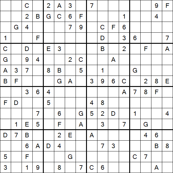 Sudoku 16x16 - Médio