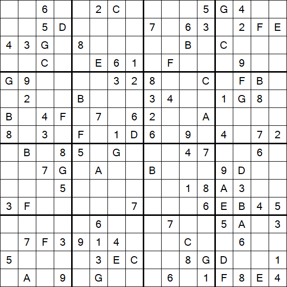 Sudoku 16x16 - Médio